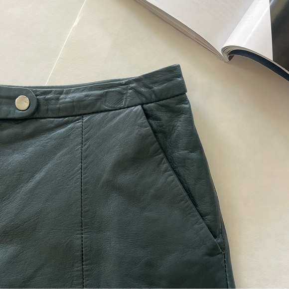 Muubaa Lena Genuine Leather Short Deep Teal US 2  $365 - Picture 7 of 16